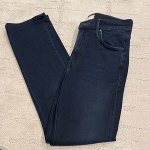 MOTHER MIDRISE DAZZLER ANKLE JEANS Dark Blue Slim Jeans